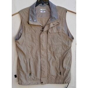 Columbia Omni-Shade Mens Tan Ripstop Hiking Fishing Vest AM1019 Large